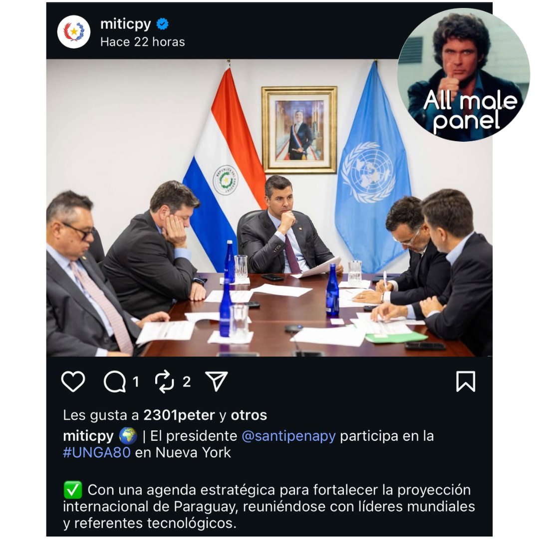 TEDICpy's tweet image. El presidente Santiago Peña participa con una agenda estratégica para seguir excluyendo a mujeres.