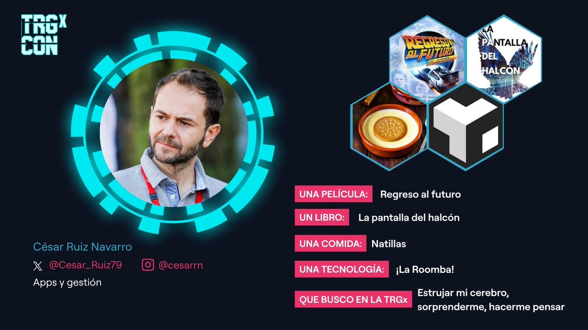 tarugoconf's tweet photo. ¡Hoy conocemos a @Cesar_Ruiz79! Que siendo su película favorita "Regreso al futuro" esperamos que haya estado en la #TRG24 y tenga una buena foto en el Delorean 🏎️⚡️ https://t.co/ytkhent0Is