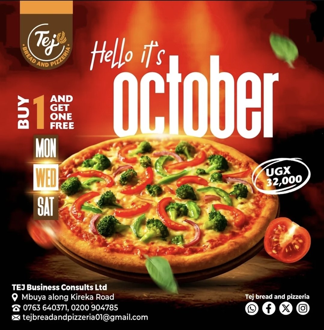 Hello October 👋 

#TEJBreadAndPizzeria | #Happiness