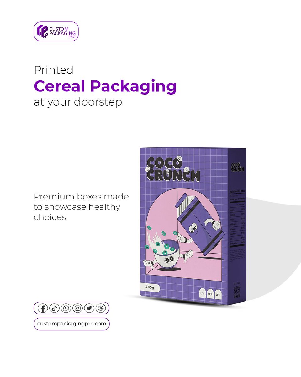 cppro_official's tweet image. Your packaging is your most underrated marketing asset. Quality design can boost brand recognition and drive sales. Elevate your product's shelf presence with our custom cereal boxes.
Ready for a packaging upgrade? DM us or call us at (346) 396-3327.
#PackagingSolutions #CPG