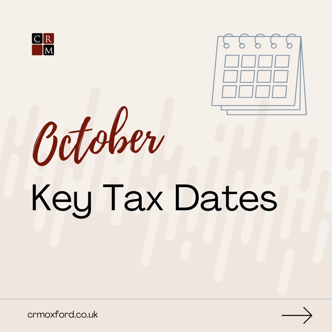 October Tax Deadlines – avoid getting a fright this Halloween! 👻 

There’s nothing scarier than a missed deadline…October brings a new set of tax dates to keep an eye on, so make sure you're prepared. 

Check out our full tax calendar: bit.ly/3NQGKDA