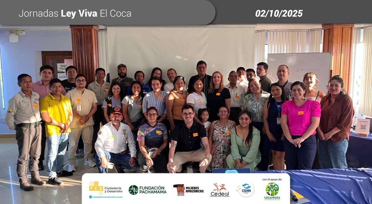 🌿Ayer las jornada #LeyViva se realizaron en El Coca.

Compartimos con más de 30 asistentes, que brindaron sus conocimientos en derechos humanos y sobre todo de las realidades que día a día atraviesan como defensores y defensoras, para así retroalimentar el proyecto de Ley que