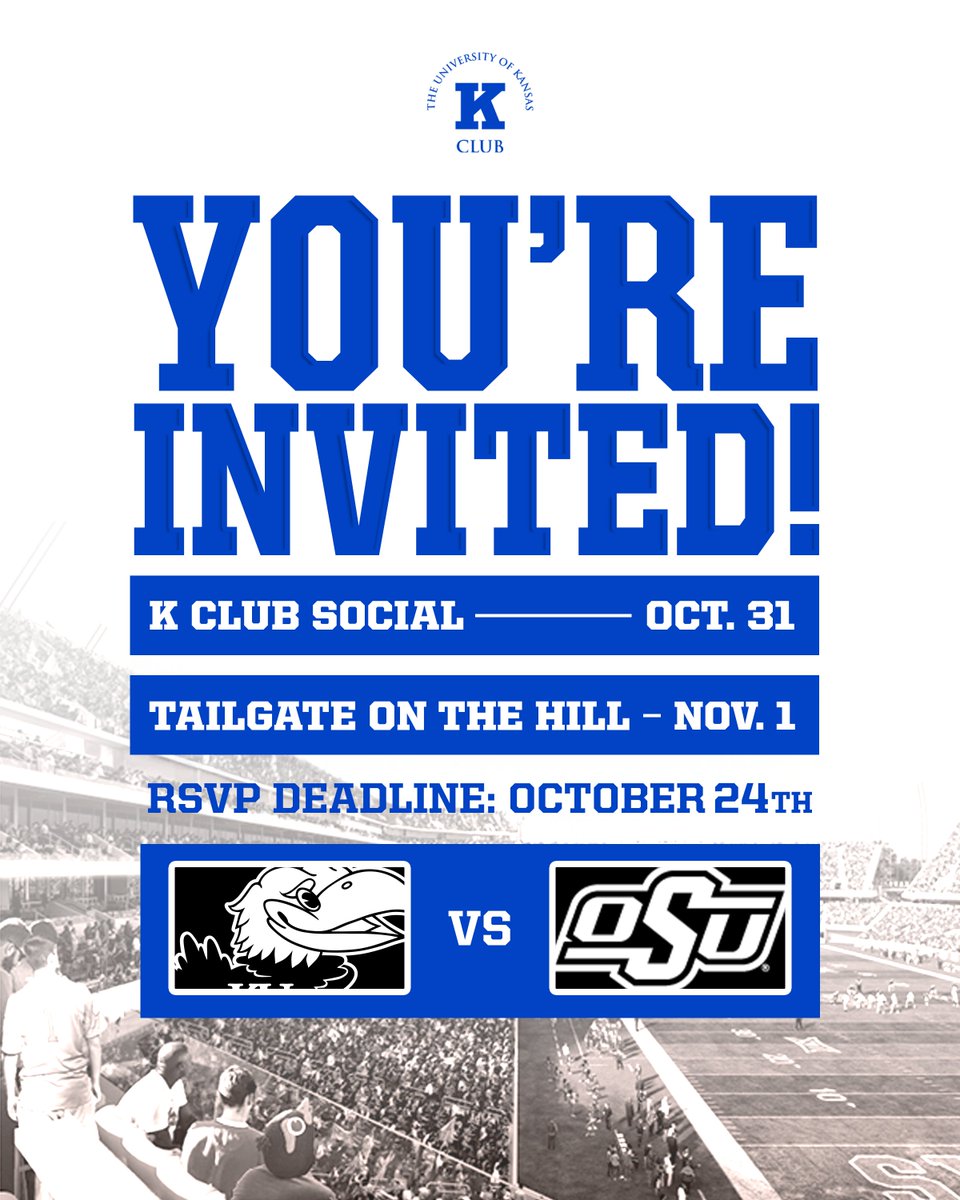 We want YOU to join us for Homecoming!

We are excited for two great events! 

The social will be free to attend at Clyde's Saloon from 4-7PM. 

The K Club Tailgate on the Hill costs $30 per person, which includes food, 2 drink tickets, &amp; a commemorative gift. See you there! 👏