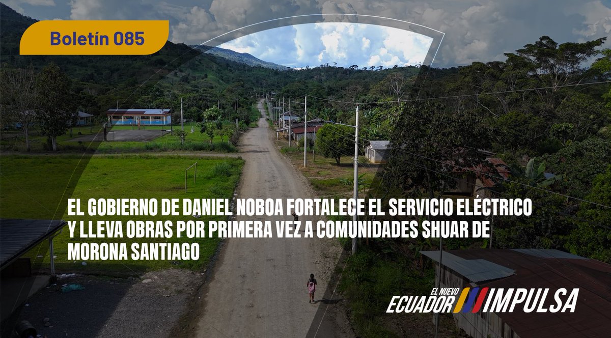 📍¡ENTÉRATE!

Se ejecutaron dos importantes obras de electrificación en las comunidades shuar de Yampas y Chupiankas, en la provincia de Morona Santiago, beneficiando a decenas de familias y fortaleciendo el desarrollo local.

Más en: acortar.link/kqdaKB

#ElNuevoEcuador