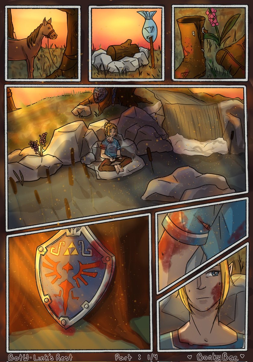 Bonky_Bee's tweet photo. A Champion's Rest.  Part 1/4 #botw #link https://t.co/k0EqYAxred