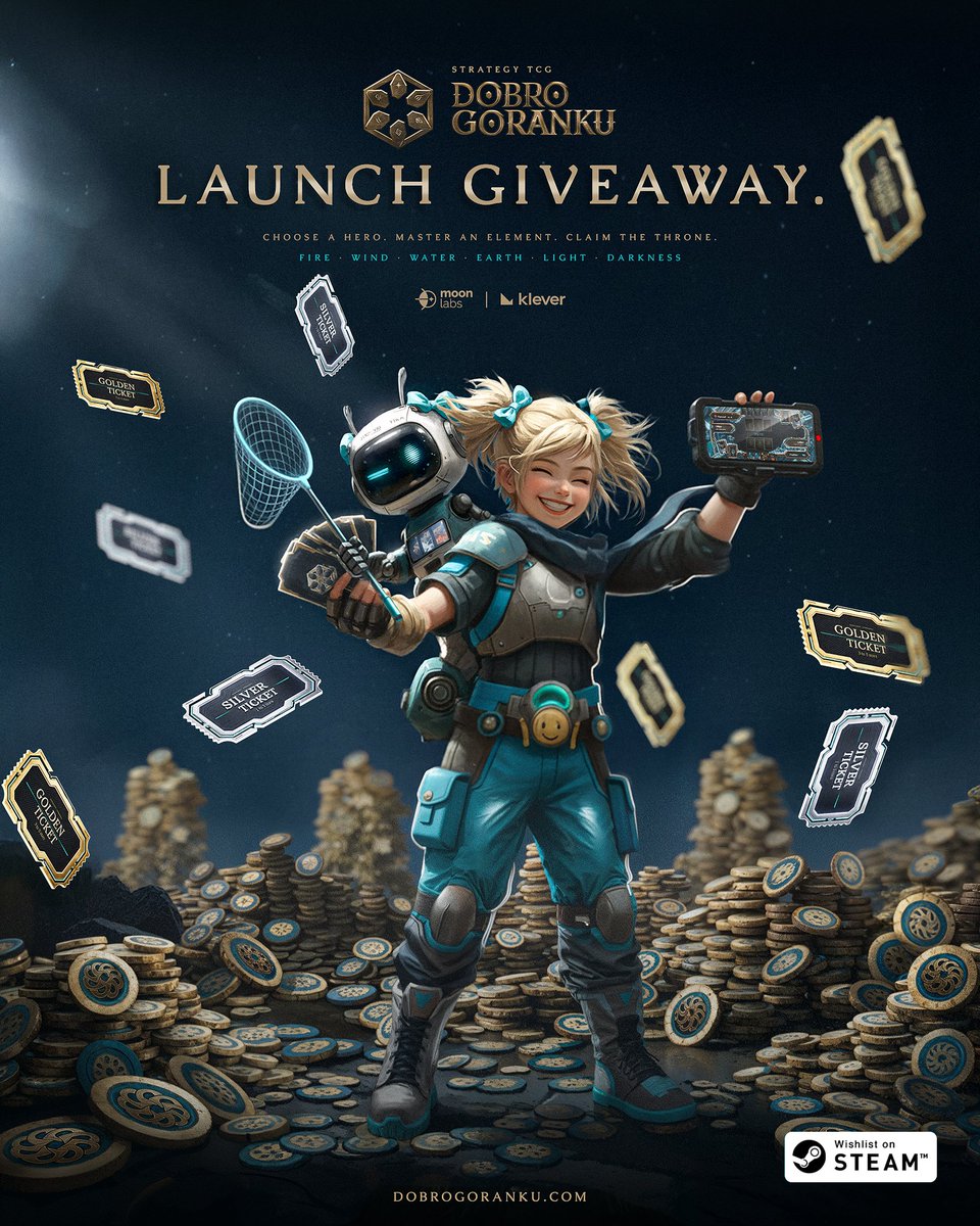 dobro_goranku's tweet photo. Dobro Goranku Giveaway! Before our official launch, we're giving 10 heroes the chance to win Void Coins + Gold &amp; Silver Tickets + DVK

To enter:
→ Drop your in-game username + tag 3 friends in the comments
→ Follow @dobro_goranku
→ RT this post https://t.co/juUzWgZVZj