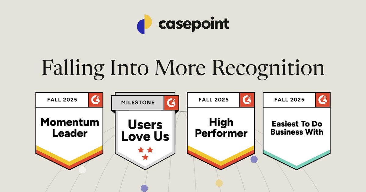 Casepoint's tweet image. We’re excited to celebrate our Fall @G2dotcom badges! 🍂 Reflecting the incredible feedback from our customers and our commitment to secure, scalable, &amp;amp; innovative solutions.

Thank you to everyone who shared reviews &amp;amp; helped us reach this milestone.

#eDiscovery #DataDiscovery