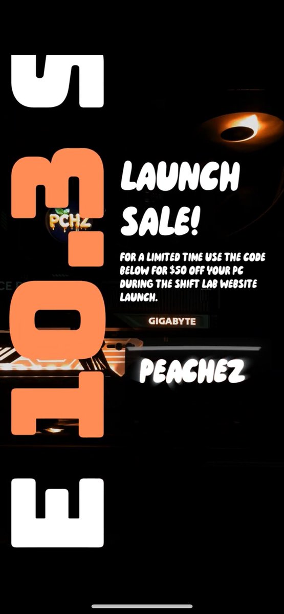 PEACHEZ__7's tweet image. Today’s the day everyone! Shiftlab Pcs has official launched their website, this is the best new place for gaming pcs or anything streaming! Go check out the website and don’t forget!
Use Code: PEACHEZ
To get $50 OFF Your Build for a limited time only!
@ShiftLabPCs
#pcbuilds