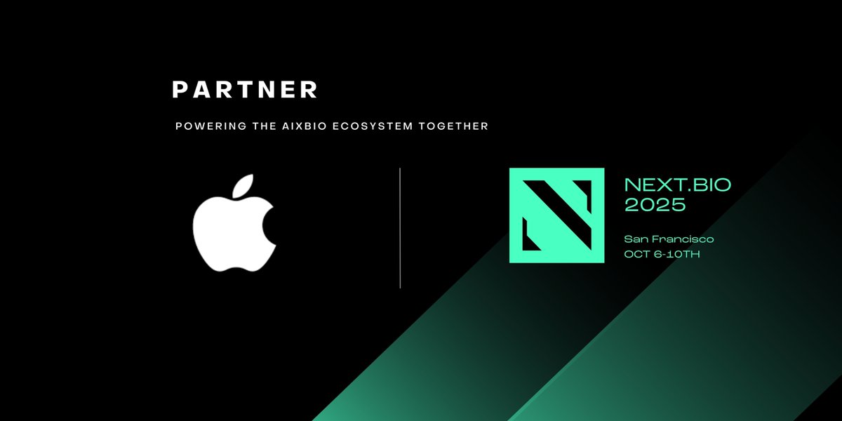nextsequencevc's tweet image. Welcome @Apple as our #NEXTBIO2025 Partner! 🎉 Together we're empowering the next wave of founders building a future powered by AI and Biology. #NEXTBIO2025