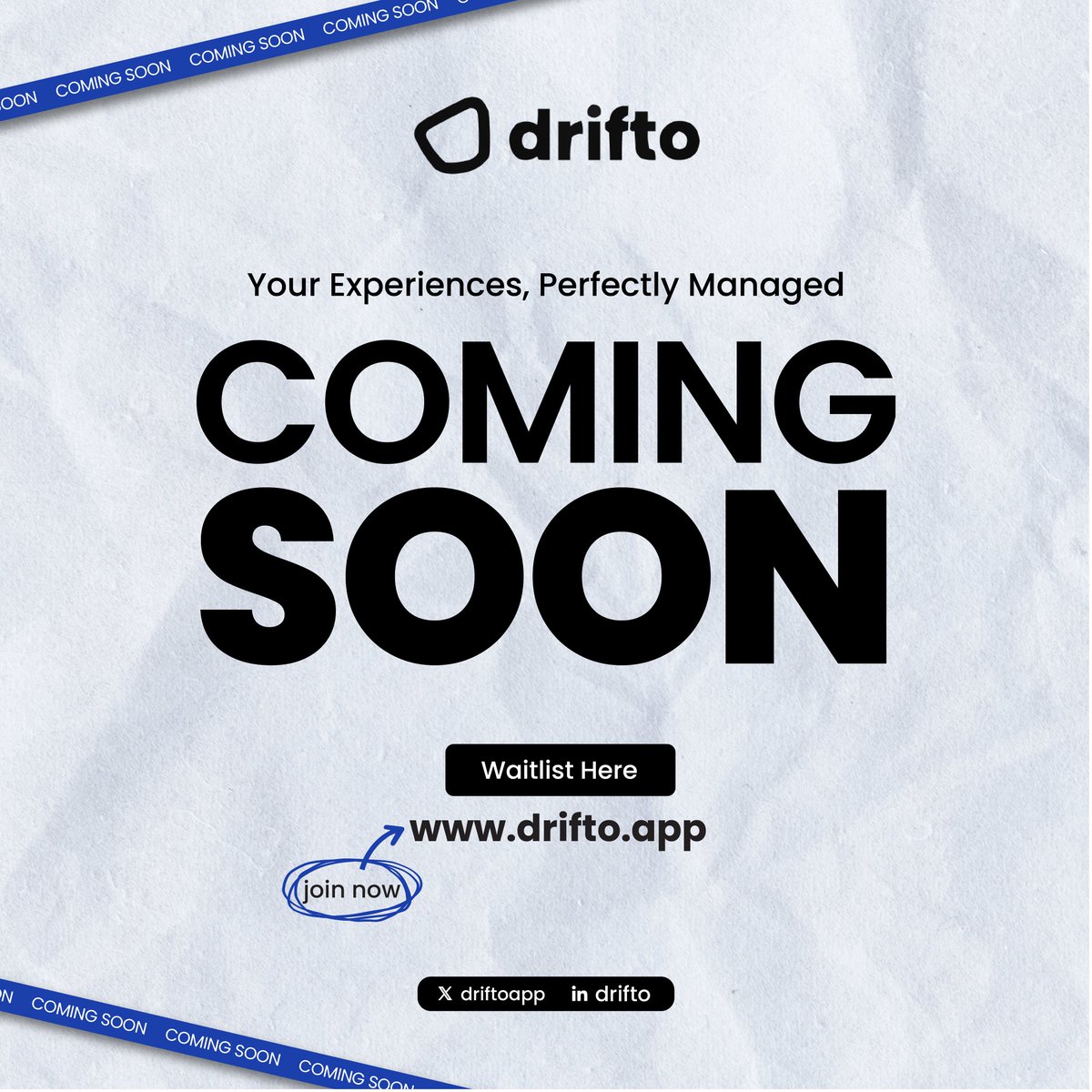 driftoapp's tweet photo. Hey, Drifto’s almost here! 🎉 Discover &amp; book cool experiences like local hangouts or big conferences, we got you! Simple, smooth, and ready to roll on Android, iOS, &amp; Web. Get pumped for your next vibe! 🚀

#Drifto #ComingSoon #Driftoapp #DiscoverExperiences https://t.co/HBKbN0yhUB