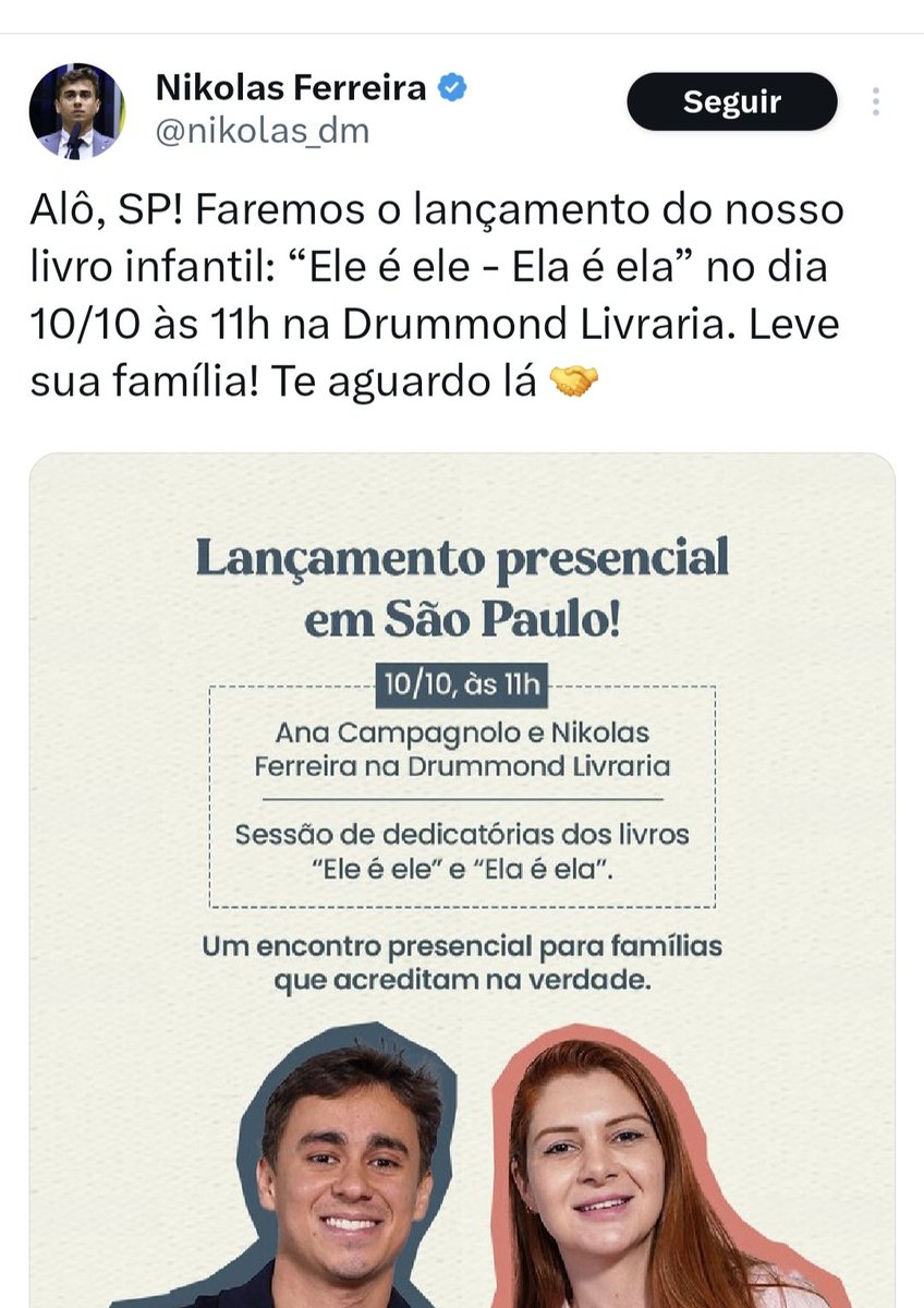 🔰🇧🇷 Gente?😳
E cada dia que passa, a <a href="/nikolas_dm/">Nikolas Ferreira</a> tem ainda mais dúvidas da "masculinidade" dela, bizarro hein, quebra logo a porra da porta deste armário, lady Nik! KkkkkkkkkkkkkkkkkkkkkkkkkkkkkkKkkkkkkkkkkkkkkkkkkkkkkkkkkkkk 

BOLSONARO NA CADEIA 
ANISTIA É O CARALHO