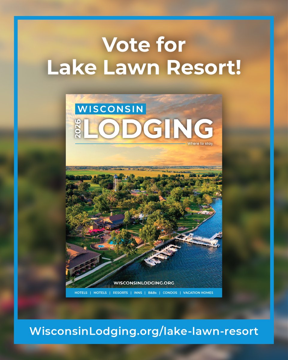 Our region, our partner, OUR moment! 🌟<a href="/LakeLawnResort/">Lake Lawn Resort</a> is in the FINAL ROUND to be on the cover of the next <a href="/WisLodging/">WI Hotel & Lodging Assn</a> Directory &amp; Website. Let's rally behind this incredible property and show statewide what makes our area special. 🏆

Vote now: wisconsinlodging.org/vote