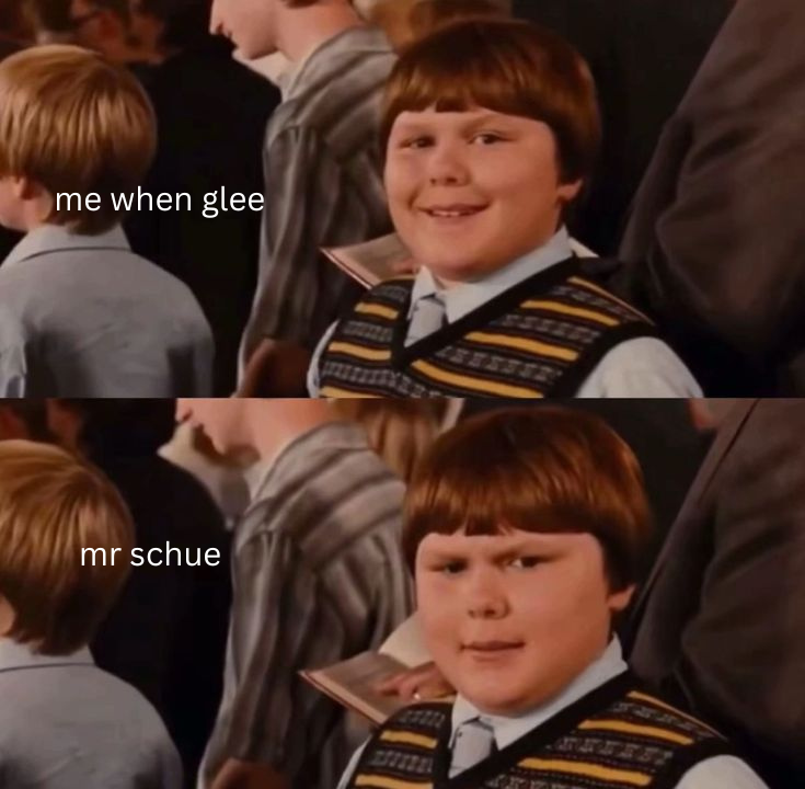 GraceDuff5's tweet photo. #glee guys i need to make a meme for my media studies class. please interact 
imma post a whole bunch https://t.co/r3J5BN39oU