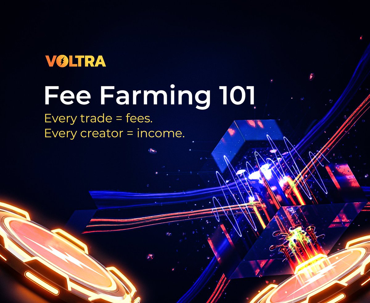 FortyTen4010's tweet photo. FEE FARMING 101
Every trade = fees. Every creator = income. 🚀⚡
In Voltra, every trade sparks value. ⚡ Instead of fees vanishing, they flow directly into the hands of those who matter most.
Creators can earn up to 70% 🚀 of all trading fees from their launches. Partners share a portion, while the protocol sustains itself with the rest. This transforms trading activity into a continuous income stream for builders.
Launch once. Every trade fuels you. Every swap keeps paying. 🔥
@Voltrastudio