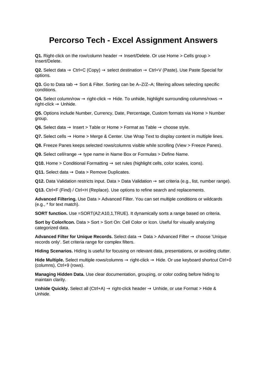 joelntol07's tweet photo. Excited to share my answers to the Percorso Tech Excel Assignment! Learning advanced data manipulation, formatting, and filtering techniques in Excel has been a great experience. Thank you to @PercorsoTech , @ProsperoApril , and @PamellaIshiwu  for the guidance and support. https://t.co/8YCf3bYtdK