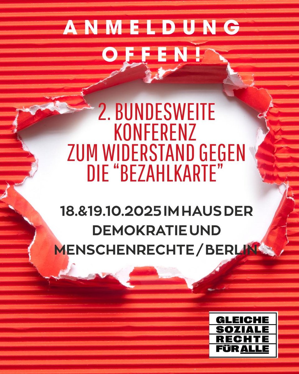 Jetzt zur Konferenz anmelden! 
Alles verändert sich, wenn du es veränderst.
Gemeinsam gegen alle sozialpolitischen Angriffe – ob gegen Geflüchtete, Bürgergeldbezieher:innen oder andere marginalisierte Gruppen!
…bewerberleistungsgesetz-abschaffen.de