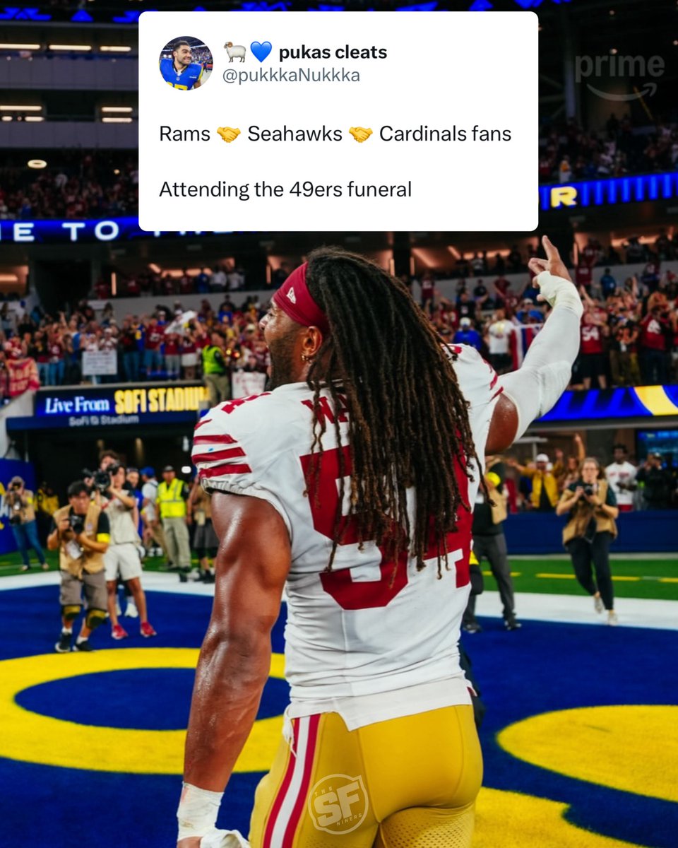 TheSFNiners's tweet photo. The #49ers are 3-0 against NFC West opponents in 2025 😂 https://t.co/kGpc2DIfGV