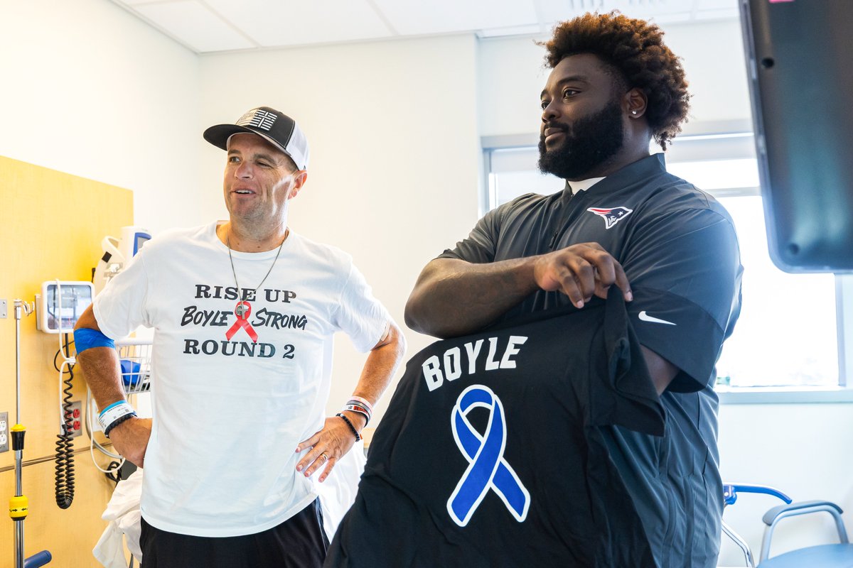New England Patriots (@patriots) on Twitter photo .<a href="/_MXKEY/">Michael Onwenu</a> made a visit to <a href="/MassGenBrigham/">Mass General Brigham</a> Termeer Center last month where he met patients who are benefiting from the research and development of new cancer therapies. .<a href="/_MXKEY/">Michael Onwenu</a> made a visit to <a href="/MassGenBrigham/">Mass General Brigham</a> Termeer Center last month where he met patients who are benefiting from the research and development of new cancer therapies.