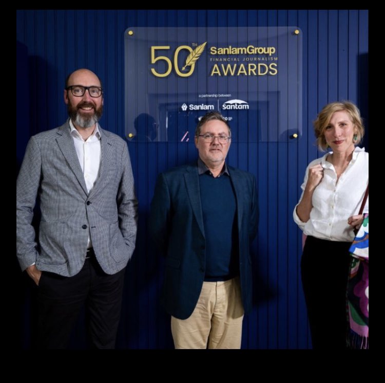 Ok so the LinkedIn-humblebrag is not my spiritual home, but I want to say how proud I am of team Currency: Vernon, Rob, Ann, Tj and myself won 6 awards at last night’s Sanlam journalism award, for a period of only three months in operation. Chuffed. Thanks <a href="/sanlam/">Sanlam</a>