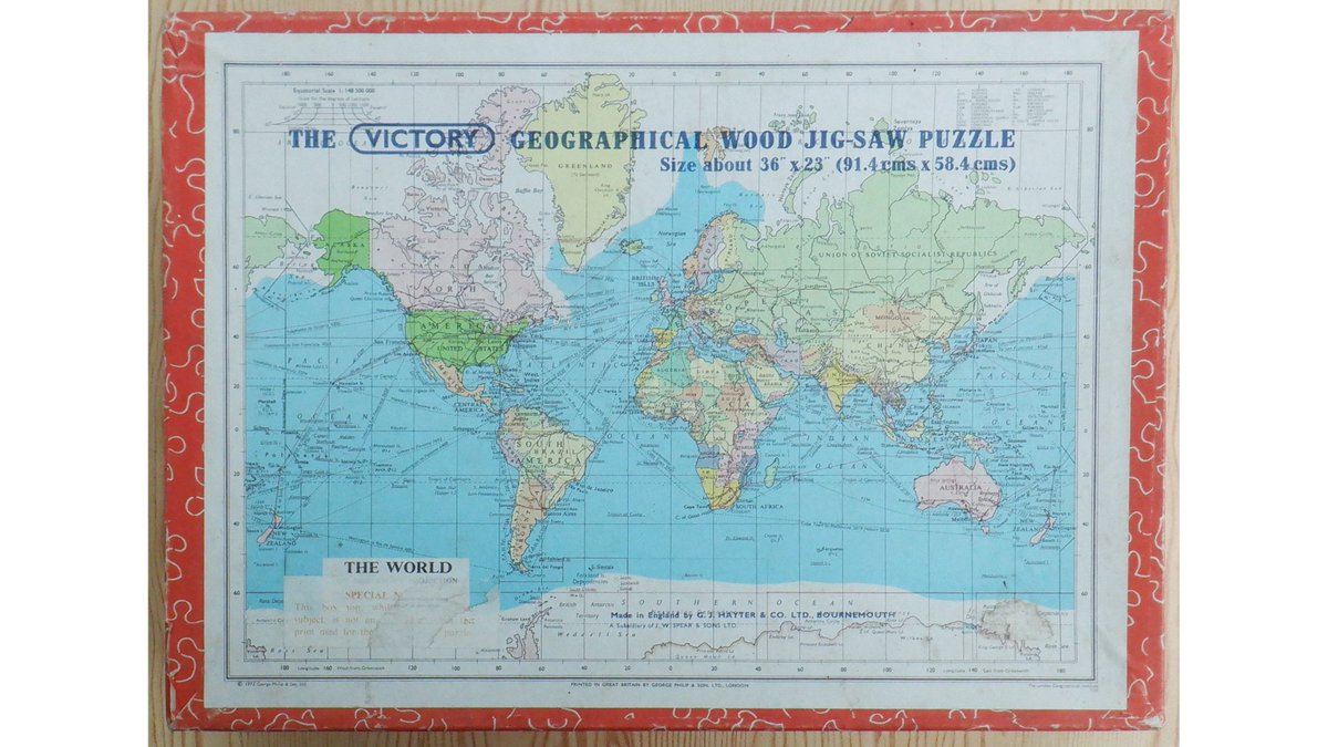 A vintage Victory Geographical Wood Jig-Saw Puzzle. Made in England by G. J. Hayter &amp; Co Ltd, Bournemouth. 🌎🧩

🛒 ebay.co.uk/itm/2363598592…

#Vintage #VintageJigsaw #JigsawPuzzle #VintageFind
