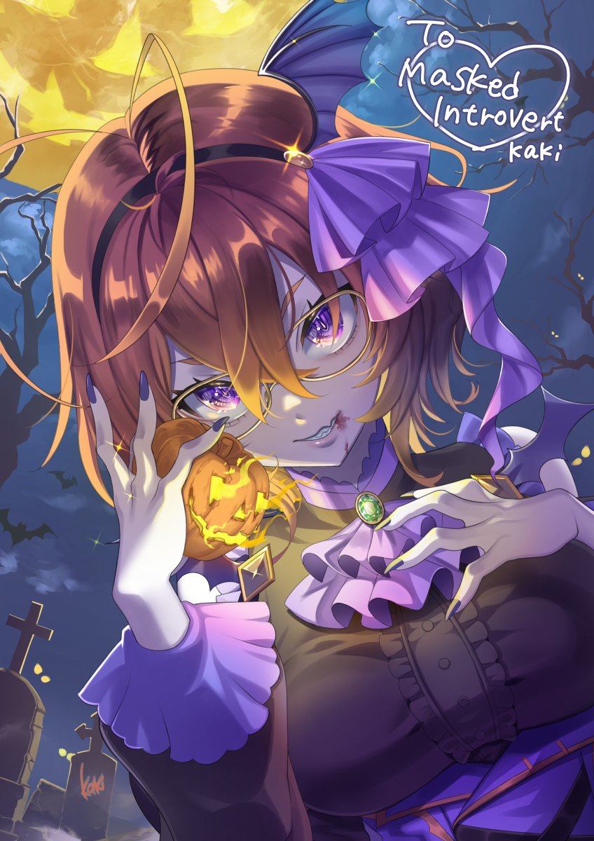 Happy Halloween! 🎃 Time to embrace my upiór heritage by reposting one of my favorite artworks~ This is still the lock screen on my streaming PC. 🦇
🎨 <a href="/KakigoDOG/">カキ氷🍧</a> | #maskedcore