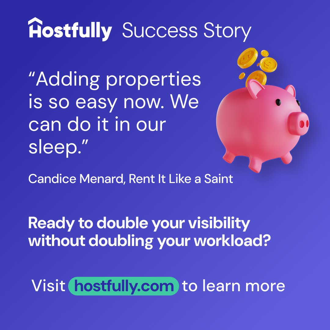 hostfully's tweet image. 📍 2 states
🛏️ 20 listings
⚙️ 1 system

Candice Menard scaled Rent It Like a Saint using Hostfully’s:
Listing duplication
Calendar sync
Guest automation + reporting

📖 hostfully.com/case-studies/r…
#STRtech #VacationRentalPros