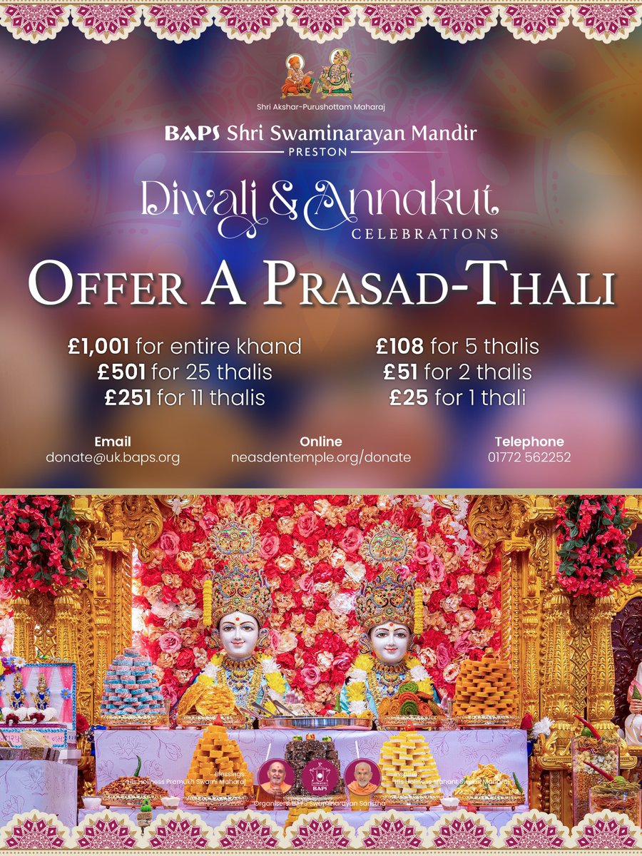 🪔🪷 Diwali &amp; Hindu New Year 🪷🪔

Join us with your family and friends to celebrate the auspicious festivals of Diwali &amp; Hindu New Year

Diwali signifies the spiritual victory of light over darkness, good over evil, and knowledge over ignorance rooted in the story of Lord Ram.