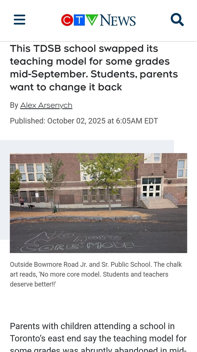 From rotary to core in 7/8
Toronto school's teaching model changed at Bowmore. Students, parents want to change it back share.google/i0yW7sbwKA6Rn0…