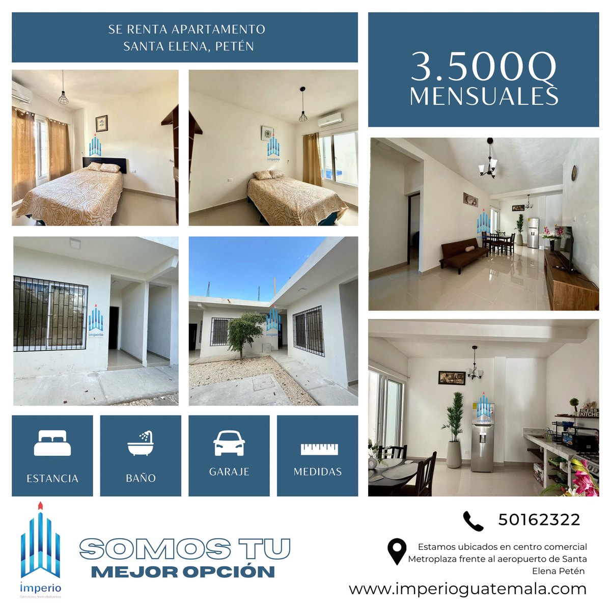 imperiogua's tweet photo. 🌟🌟RENTO HERMOSO APARTAMENTO EQUIPADO: EN SANTA ELENA, FLORES, PETÉN. 🌟🌟

☎️ Llámanos: 50162322
💬 WhatsApp:  https://t.co/bG9VMv4nPJ

✨🌟Q3,500 aparte servicios, se requiere contrato mínimo de 12 meses, primer renta, depósito igual a una renta. https://t.co/LWI2QmKIkP