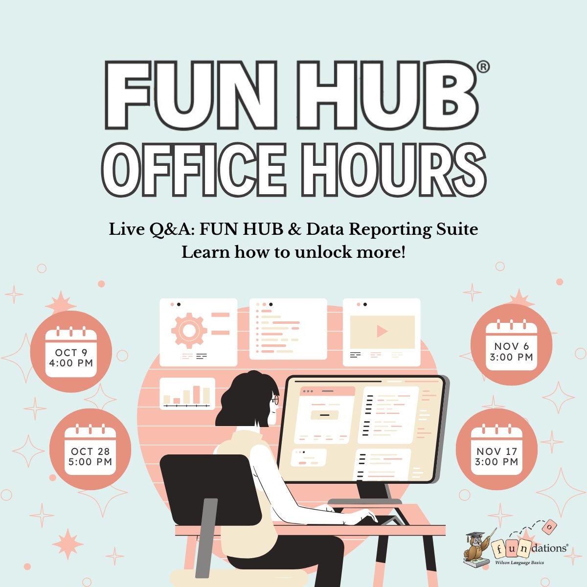 wilsonlanguage's tweet photo. ๐จ FUN HUB Office Hours = Open!
โฑ๏ธ 15 mins of quick wins +
โ Open Q&A
๐ Peek into the Data & Reporting Suite
See how FUN HUB + DRS can transform your workflow.
๐
Register now: https://t.co/exhfbHzrkb
#WilsonLanguage #FUNHUB #TeacherTools #EdTech #DataDrivenInstruction https://t.co/GpLD64X7A4