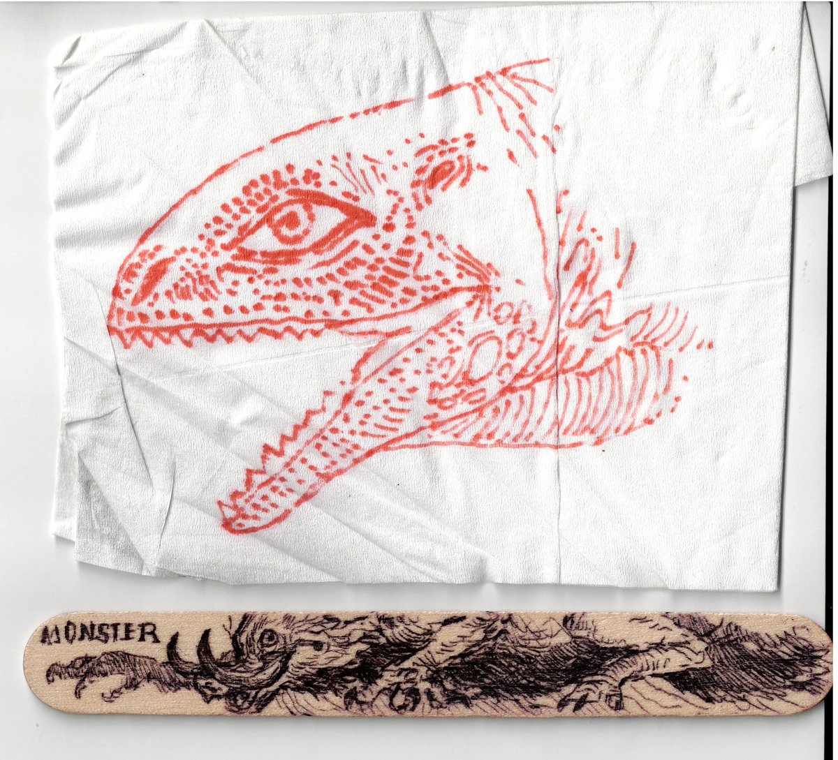 You can make art on anything. Heres a tissue paper and a popsicle stick I drew on a year ago.