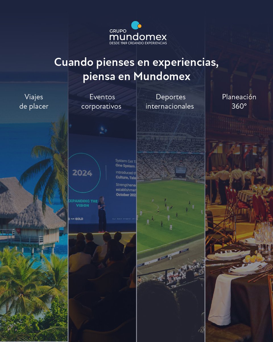 Todo está planeado, desde la logística hasta los detalles que hacen la diferencia. ✈️⚽
En Grupo Mundomex trabajamos para que cada experiencia fluya sin complicaciones y se convierta en un recuerdo único, respaldado por más de 50 años de confianza.

#GrupoMundomex #Experiencias