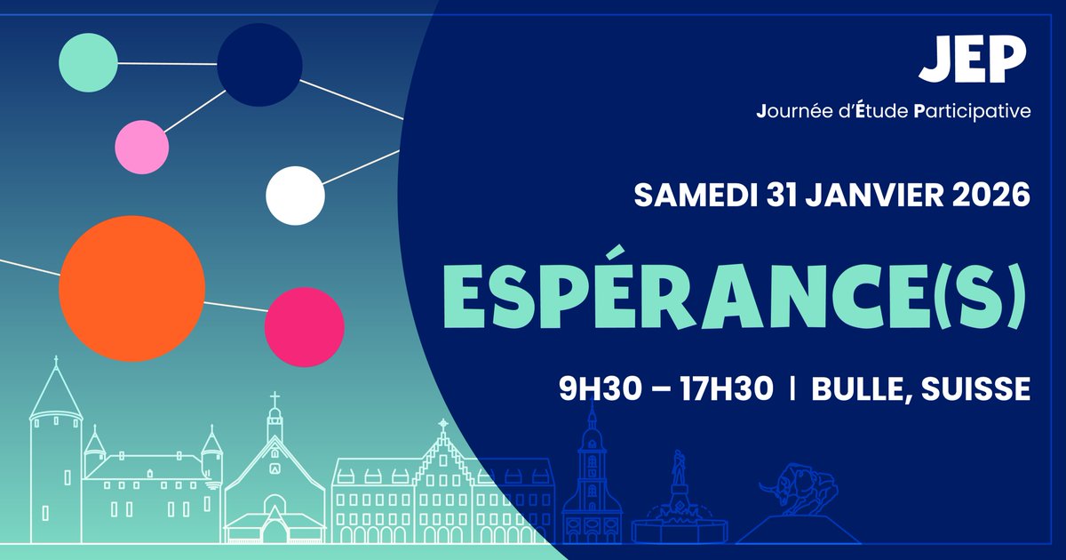 [Save the date] Journée d'Étude Participative
Espérance(s) – Bulle (Suisse), samedi 31 janvier 2026
📍 Résidence du Marché, 1630 Bulle (Suisse)

👉 S’inscrire à l’événement : payasso.fr/inscription-je…
👉 En savoir plus : domuni.eu/fr/vie-univers…