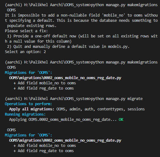 AarchiPalikhel's tweet photo. #LUD6 of #LearningUtsav2025 :
- Mastered 2 critical Django skills :
โ๏ธUpdating Model schema using makemigrations & handling null errors.
โ๏ธQuerying data (OOMS.objects.all()) & using the context dictionary to render it dynamically in HTML using Template Tags. #FestivalOfLearning https://t.co/5TQYxJoXCP