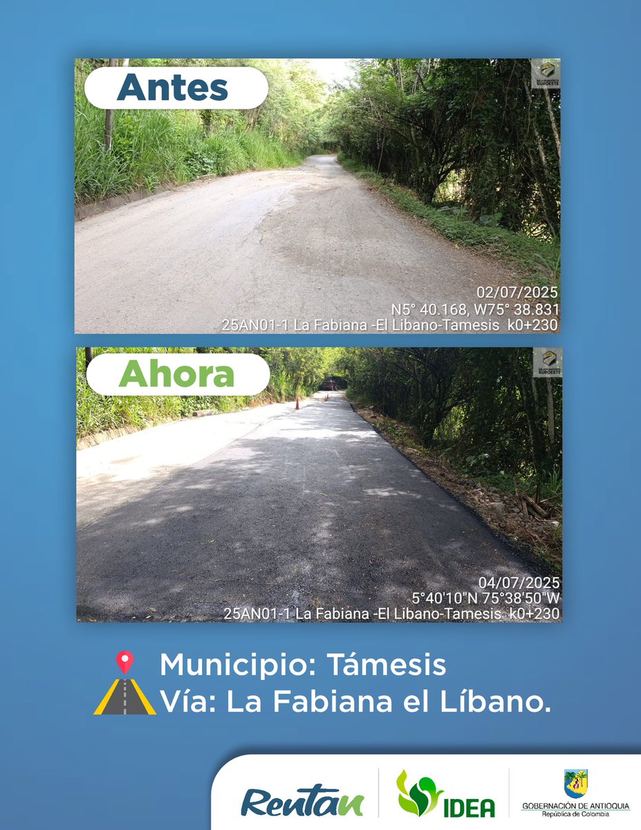 En RENTAN trabajando para @obrasantioquia seguimos firmes en nuestra misión: avanzar en el mantenimiento y cuidado de las vías de Antioquia para conectar el desarrollo con las comunidades. #SomosRENTAN #ModoAntioqueño