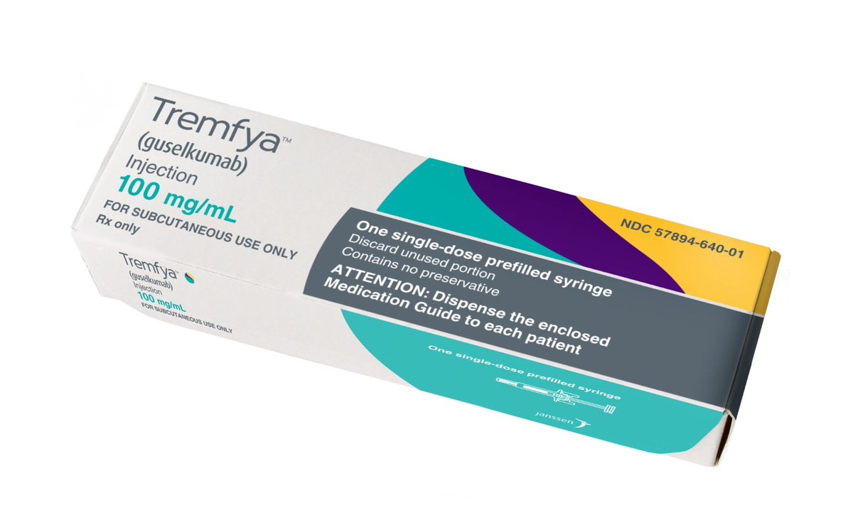 📢✅NEW TREMFYA INDICATION: The FDA has approved #guselkumab (Tremfya®, Johnson &amp; Johnson) for the treatment of children 6 and older, weighing at least 40 kg, with moderate-to-severe plaque #psoriasis or active psoriatic arthritis. It's the first IL-23 inhibitor approved for