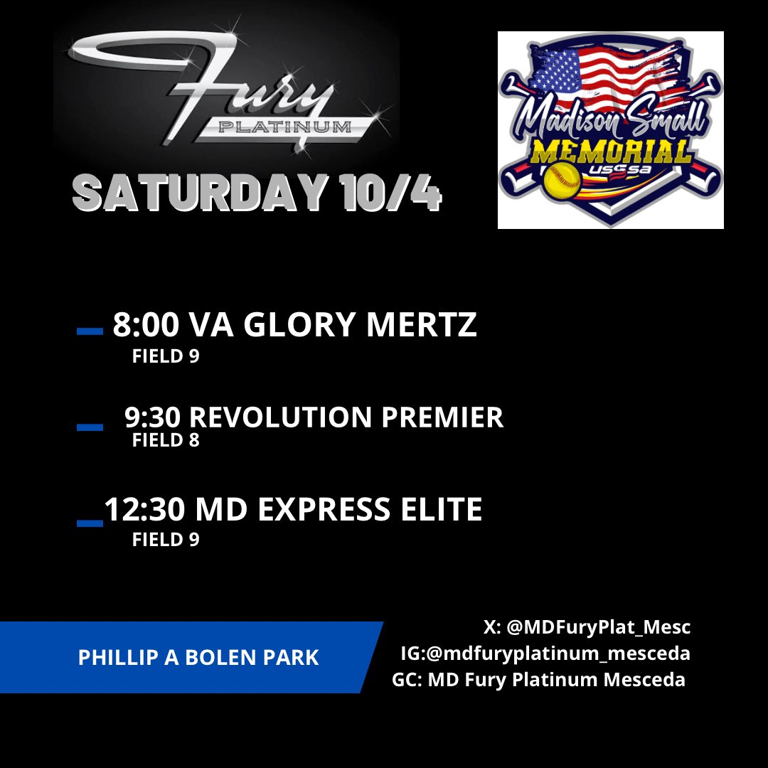 Come thru Leesburg VA and see us at the Madison Small Memorial Tournament
<a href="/USSSAFastpitch/">USSSA Fastpitch</a>