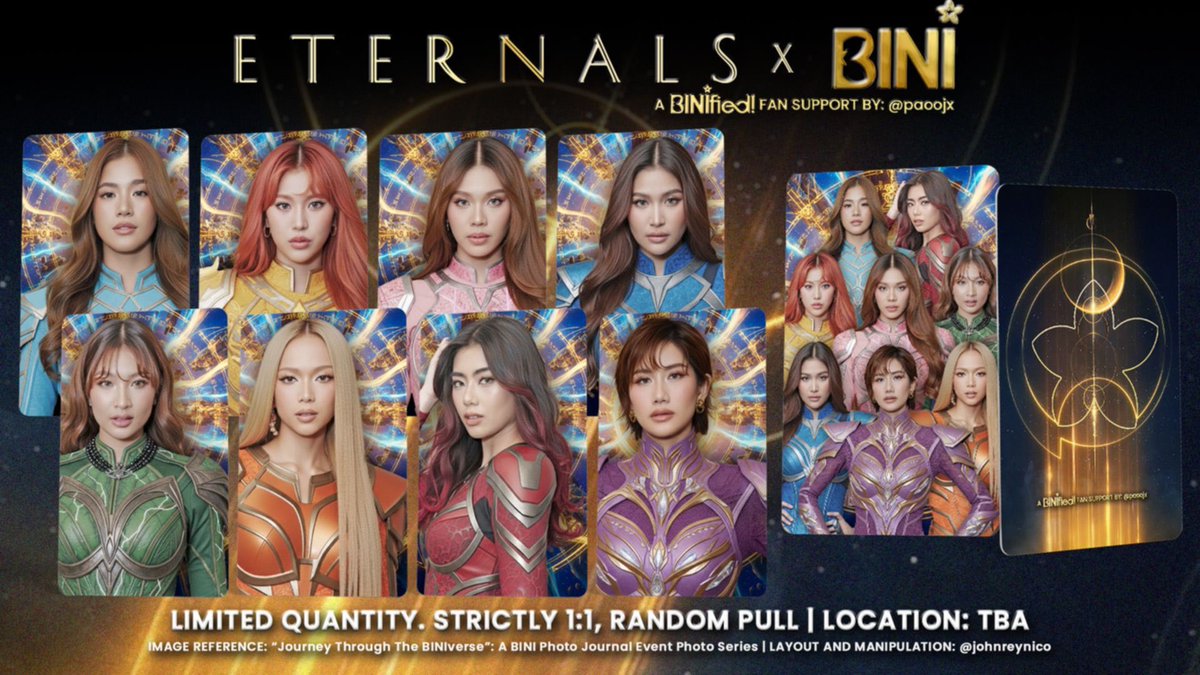paoojx's tweet photo. ETERNALS x BINI
A #BINIfied YEP Fan Support by: @paoojx
Layout and Design: @johnreynico 

🩷 MBF @paoojx
🩷 LIKE, REPOST
🩷 LIMITED QUANTITY 
🩷 RANDOM PULL, STRICTLY 1:1 
🩷 LOCATION IN PHILIPPINE ARENA: TBA

See you, Blooms! ✨ https://t.co/elelyHmN8b