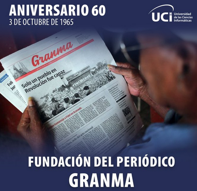 El 3 de octubre de 1965 se funda el #PeriódicoGranma y se convierte en el órgano oficial del #ComitéCentral del #PartidoComunistaDeCuba. <a href="/CubaMined/">MINED</a> <a href="/CubaEduca/">Portal Educativo</a> <a href="/AlemanYandry/">Yandry Alemán Viera</a> <a href="/DPEVillaClara/">DGEP Villa Clara</a> @DMESagua <a href="/LienMons/">Lien O'farril Mons</a> #CubaViveEnSuHistoria