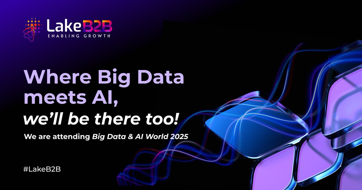 lakeb2b's tweet image. We’re going to be at Big Data &amp;amp; AI World, #Singapore – Oct 8–9, 2025 🚀
From networking with industry leaders to exploring how data and AI are transforming businesses, our team will be there to exchange ideas and connect.

Let’s meet at the event!

#LakeB2B #EnablingGrowth