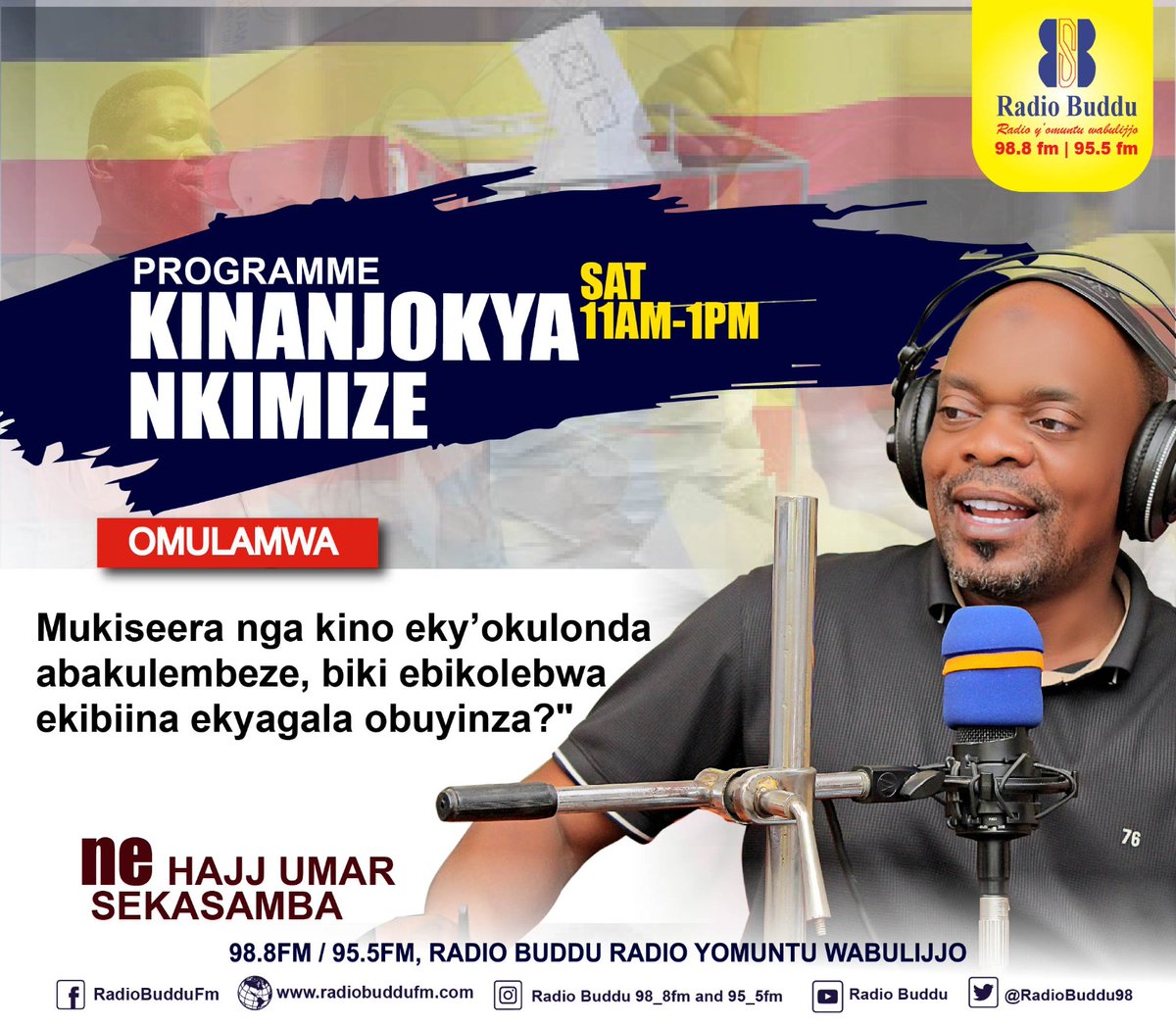 Tosubwa Programme #KinanjokyaNkimize ku lw'omukaaga ssaawa 5 ez'okumakya paka 7 ez'emisana.