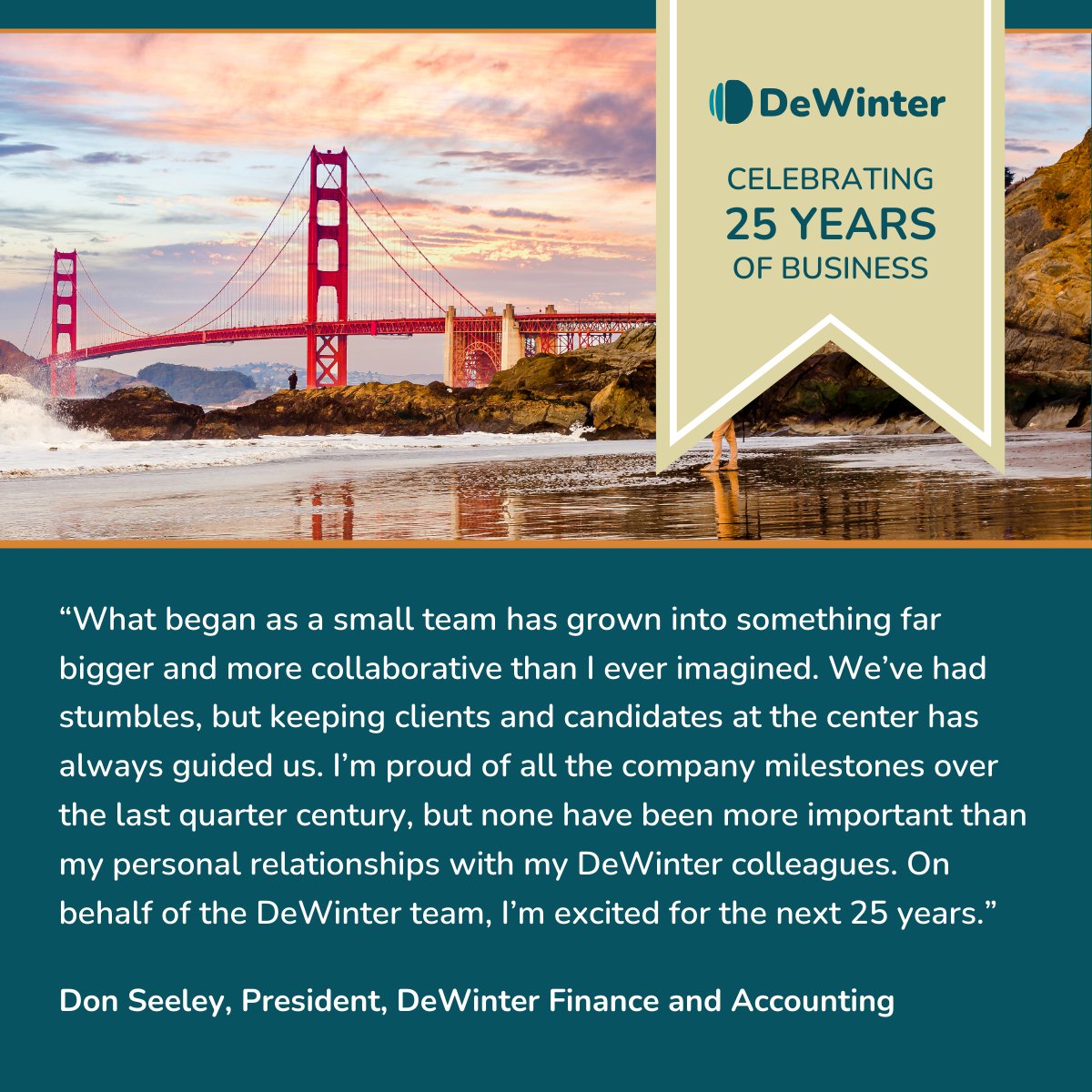 As DeWinter celebrates its 25th anniversary, we're recognizing more than just a milestone. Our journey has been defined by incredible individuals, including Don Seeley, a key member of our team since DeWinter’s earliest days.