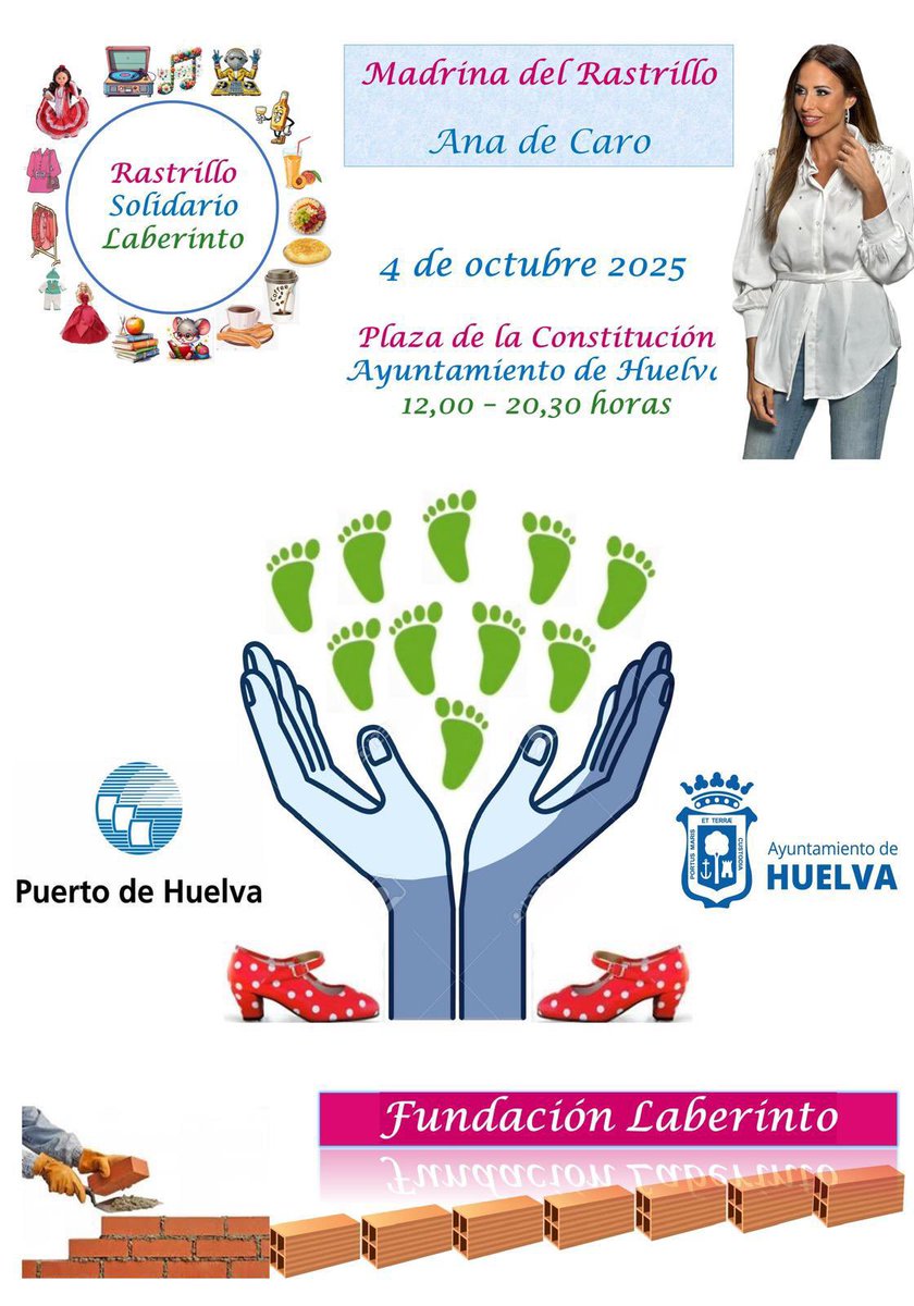 🎤 mañana es el día #Huelva 
Desde las ⏰ 1️⃣2️⃣,3️⃣0️⃣ h estaremos en la plaza del <a href="/AytoHuelva/">Ayuntamiento Huelva</a> con nuestro mercadillo solidario 🧱
Necesitamos tu ayuda para terminar nuestro centro que ya va pa’rriba!!! 🧱
Te esperamos.
Siempre pa’lante !!!