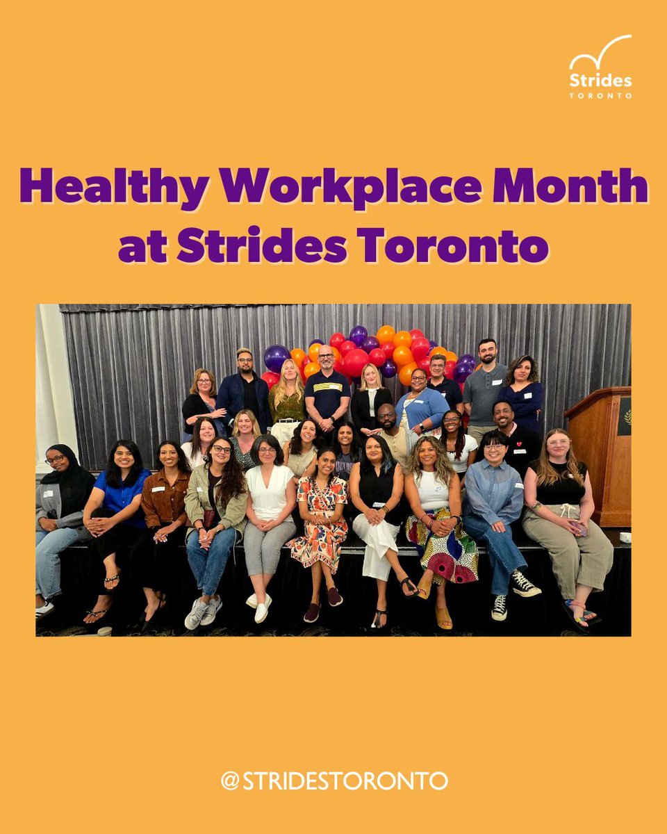 stridesTO's tweet image. October is #HealthyWorkplaceMonth and #StridesToronto is committed to building a workplace that prioritizes mental wellness, continuous learning and shared accountability.

Learn more about the services we deliver with care at stridestoronto.ca/programs-servi… #MakingStrides