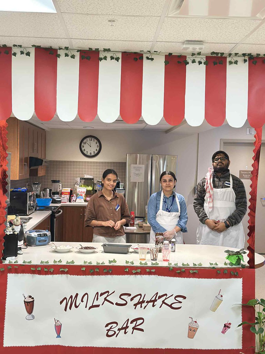 Extendicare Timmins hosted a Milkshake Bar with classic flavours like vanilla, caramel, strawberry, and chocolate - a delightful treat enjoyed by all.