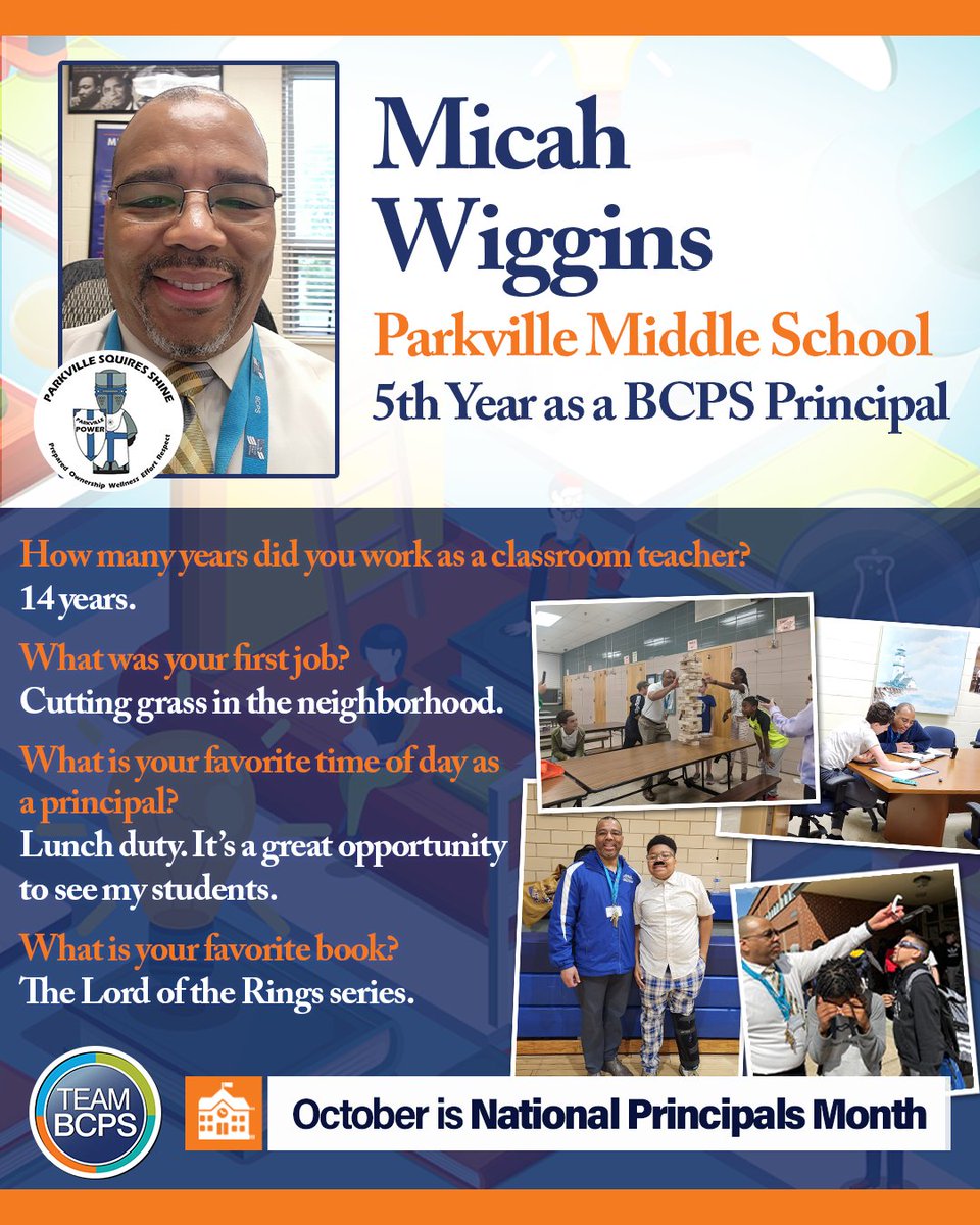 👍 Meet Micah Wiggins, Principal of Parkville Middle School!