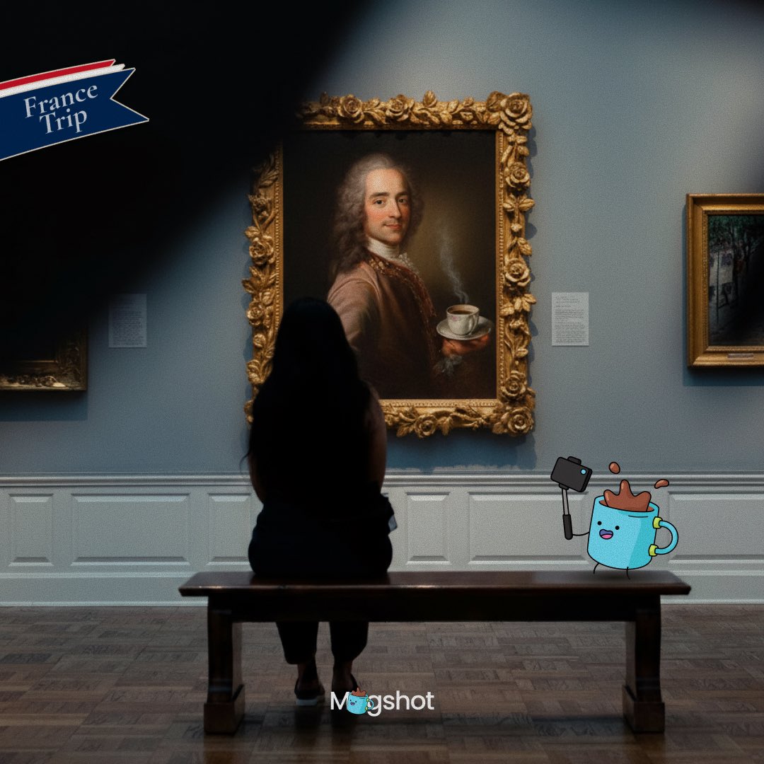 mugshot_vet's tweet photo. Locals told Muggie that Voltaire used to drink an impossibly large quantity of coffee, such as 40-50 cups a day. 👀
Altough it seems like an exaggeration, he still remains as one of history's most famous coffee consumer to this day. With his legendary passion for coffee.
If only Mugshot existed in the 18th century. 🙊
Voltaire definetely set the high standard, Muggie is trying to keep up, but Paris may need a bigger caffeine supply.
👉🏼 https://t.co/lmcoqpaRPb