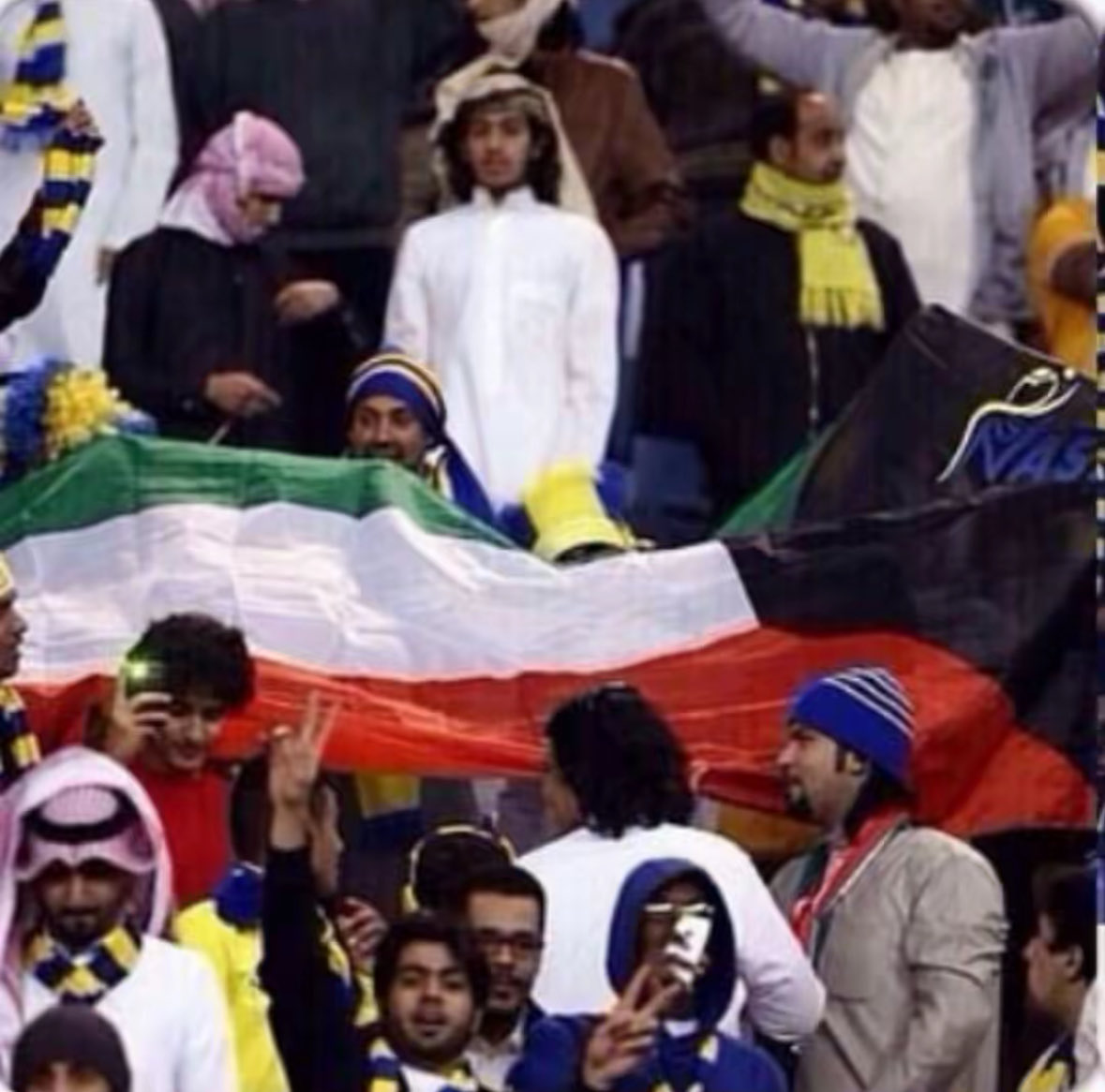 على طاري الكويت، للنصر شعبية كبيرة هناك، والكثير من أهل الكويت ينتمون للعالمي🇰🇼💛