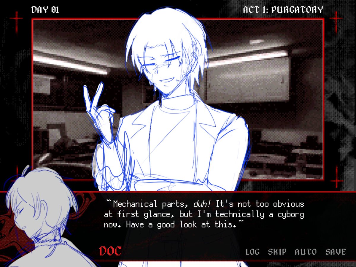 syllphana's tweet image. Skin deep ligature posting? Who would've thought the day would come...

Did a pretty big visual overhaul for the UI of the game and I've written about 10k words so far! We're going full steam ahead w game devving this month!

#VNdev #indievn