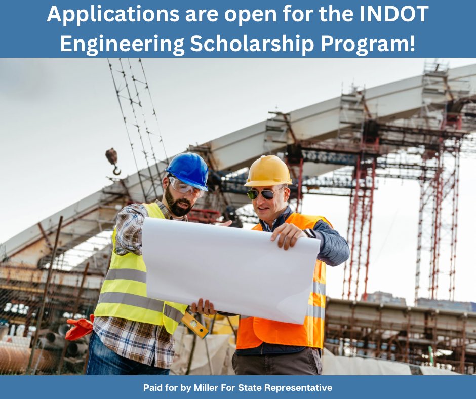 dougmillerIN's tweet image. Each year, @INDOT offers scholarships to students pursuing engineering degrees. Recipients receive $3,125 per semester in financial aid and gain valuable experience through paid summer internships. To learn more about this program click the link below. 

bit.ly/46VFpV9